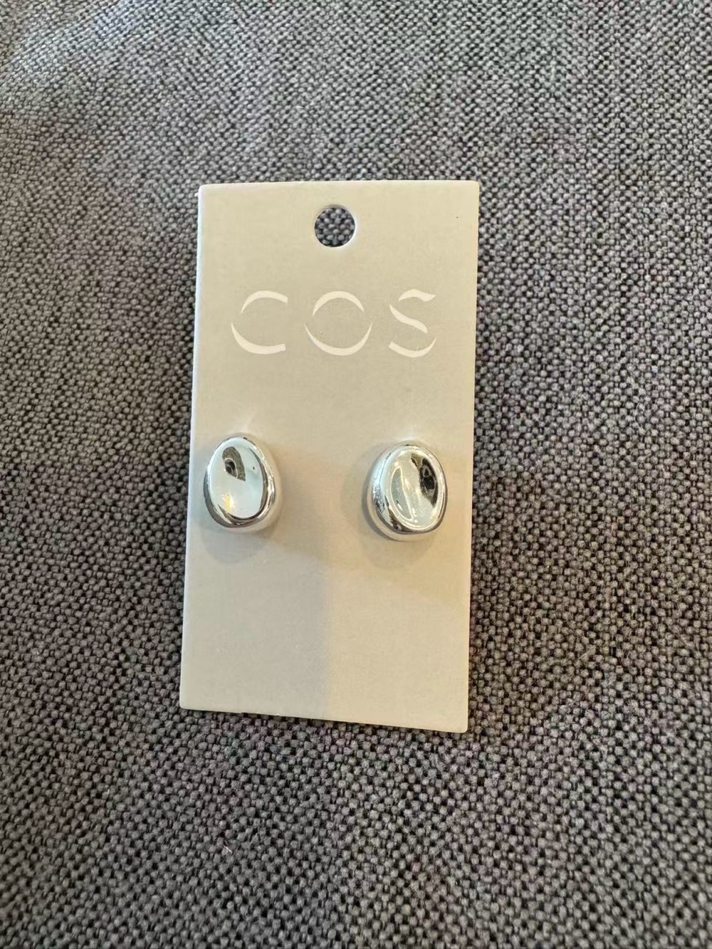 COS Silver Pebble Stud Earrings
